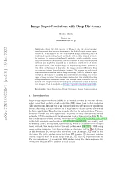 Image Super-Resolution with Deep Dictionary