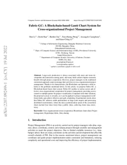 Fabric-GC: A Blockchain-based Gantt Chart System for
  Cross-organizational Project Management