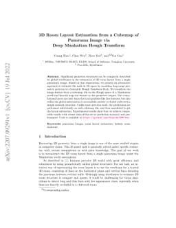 3D Room Layout Estimation from a Cubemap of Panorama Image via Deep
  Manhattan Hough Transform