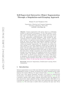 Self-Supervised Interactive Object Segmentation Through a
  Singulation-and-Grasping Approach