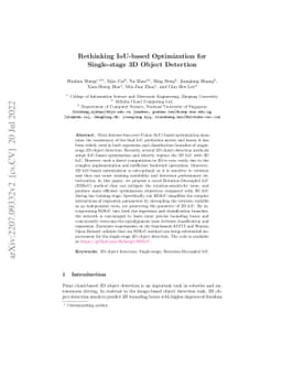 Rethinking IoU-based Optimization for Single-stage 3D Object Detection