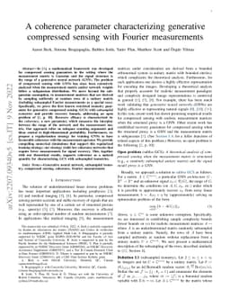 A coherence parameter characterizing generative compressed sensing with
  Fourier measurements
