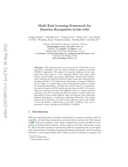 Multi-Task Learning Framework for Emotion Recognition in-the-wild