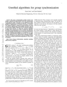 Unrolled algorithms for group synchronization
