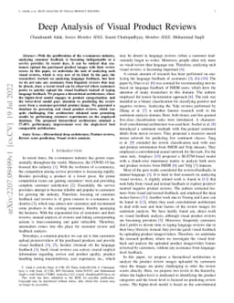 Deep Analysis of Visual Product Reviews