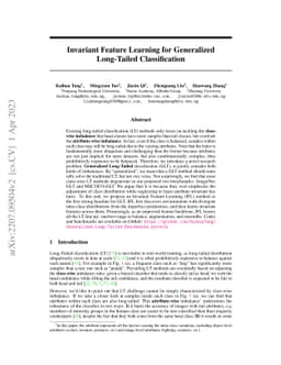 Invariant Feature Learning for Generalized Long-Tailed Classification