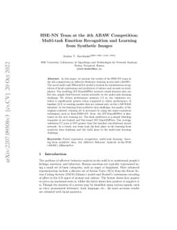 HSE-NN Team at the 4th ABAW Competition: Multi-task Emotion Recognition
  and Learning from Synthetic Images