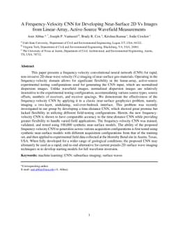 A Frequency-Velocity CNN for Developing Near-Surface 2D Vs Images from
  Linear-Array, Active-Source Wavefield Measurements