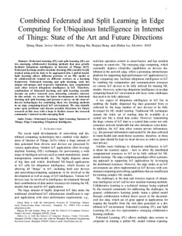 Combined Federated and Split Learning in Edge Computing for Ubiquitous
  Intelligence in Internet of Things: State of the Art and Future Directions