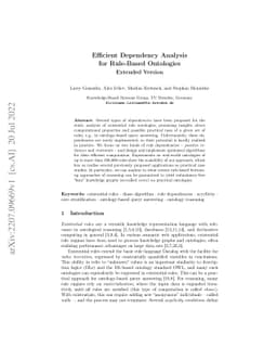Efficient Dependency Analysis for Rule-Based Ontologies