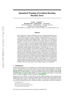 Quantized Training of Gradient Boosting Decision Trees