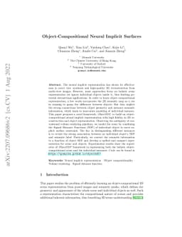 Object-Compositional Neural Implicit Surfaces