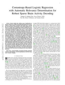 Correntropy-Based Logistic Regression with Automatic Relevance
  Determination for Robust Sparse Brain Activity Decoding