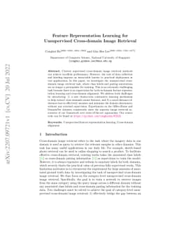 Feature Representation Learning for Unsupervised Cross-domain Image
  Retrieval