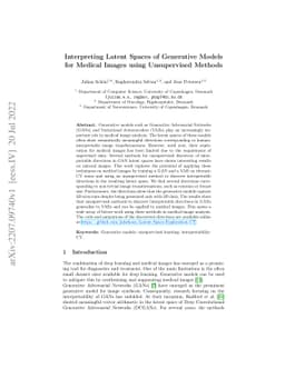 Interpreting Latent Spaces of Generative Models for Medical Images using
  Unsupervised Methods