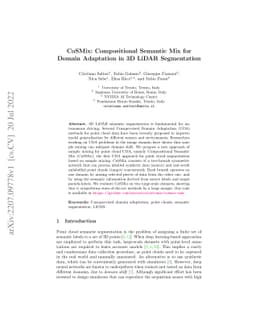 CoSMix: Compositional Semantic Mix for Domain Adaptation in 3D LiDAR
  Segmentation
