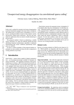 Unsupervised energy disaggregation via convolutional sparse coding