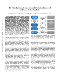 The Atlas Benchmark: an Automated Evaluation Framework for Human Motion
  Prediction