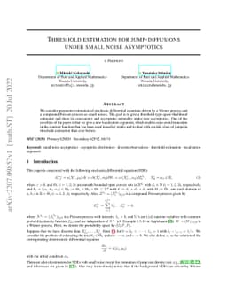 Threshold estimation for jump-diffusions under small noise asymptotics