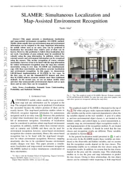 SLAMER: Simultaneous Localization and Map-Assisted Environment
  Recognition