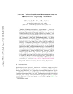 Learning Pedestrian Group Representations for Multi-modal Trajectory
  Prediction