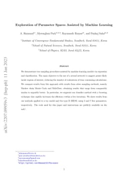 Exploration of Parameter Spaces Assisted by Machine Learning