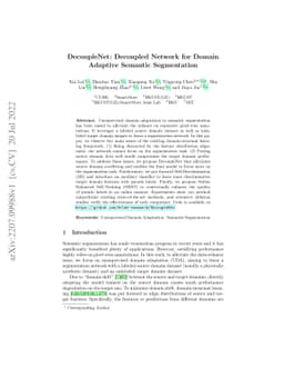 DecoupleNet: Decoupled Network for Domain Adaptive Semantic Segmentation