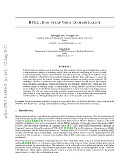BYEL : Bootstrap Your Emotion Latent