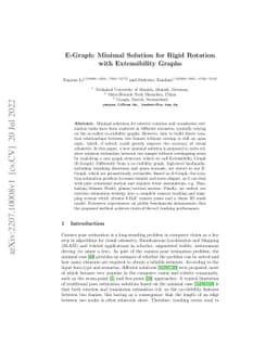 E-Graph: Minimal Solution for Rigid Rotation with Extensibility Graphs