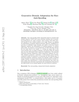 Generative Domain Adaptation for Face Anti-Spoofing