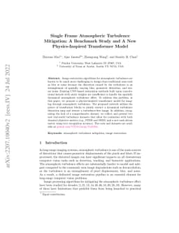 Single Frame Atmospheric Turbulence Mitigation: A Benchmark Study and A
  New Physics-Inspired Transformer Model
