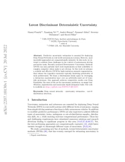 Latent Discriminant deterministic Uncertainty