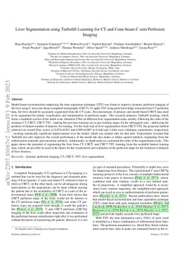 Liver Segmentation using Turbolift Learning for CT and Cone-beam C-arm
  Perfusion Imaging