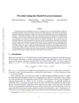 Provably tuning the ElasticNet across instances