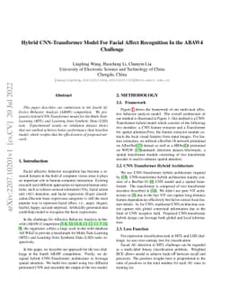 Hybrid CNN-Transformer Model For Facial Affect Recognition In the ABAW4
  Challenge