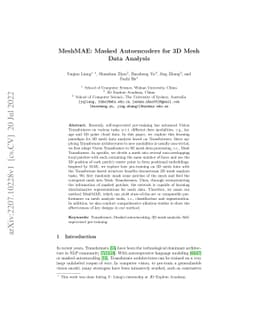 MeshMAE: Masked Autoencoders for 3D Mesh Data Analysis