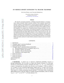 On minimax density estimation via measure transport