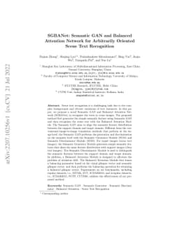 SGBANet: Semantic GAN and Balanced Attention Network for Arbitrarily
  Oriented Scene Text Recognition