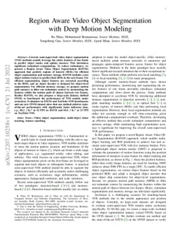 Region Aware Video Object Segmentation with Deep Motion Modeling