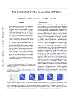 Multi Resolution Analysis (MRA) for Approximate Self-Attention