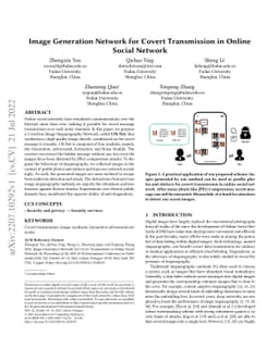 Image Generation Network for Covert Transmission in Online Social
  Network