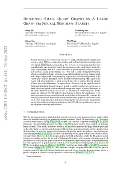 Detecting Small Query Graphs in A Large Graph via Neural Subgraph Search