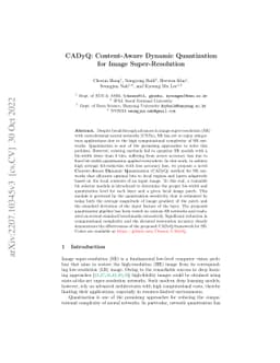 CADyQ: Content-Aware Dynamic Quantization for Image Super-Resolution