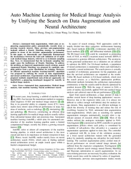 Auto Machine Learning for Medical Image Analysis by Unifying the Search
  on Data Augmentation and Neural Architecture