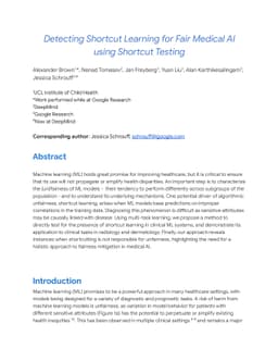 Detecting Shortcut Learning for Fair Medical AI using Shortcut Testing