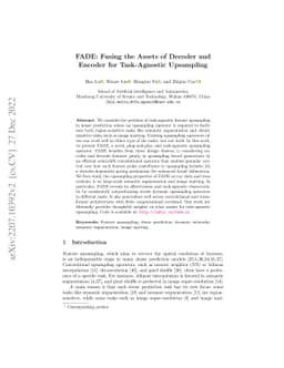 FADE: Fusing the Assets of Decoder and Encoder for Task-Agnostic
  Upsampling