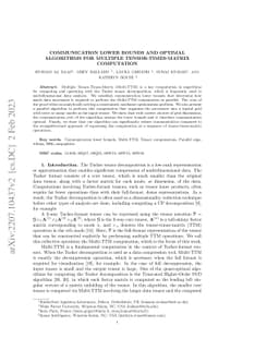 Communication Lower Bounds and Optimal Algorithms for Multiple
  Tensor-Times-Matrix Computation