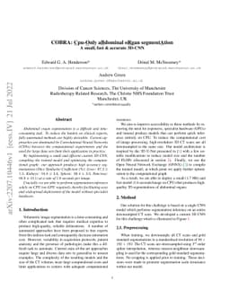 COBRA: Cpu-Only aBdominal oRgan segmentAtion