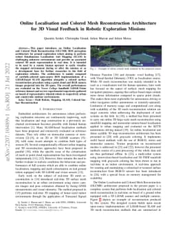 Online Localisation and Colored Mesh Reconstruction Architecture for 3D
  Visual Feedback in Robotic Exploration Missions