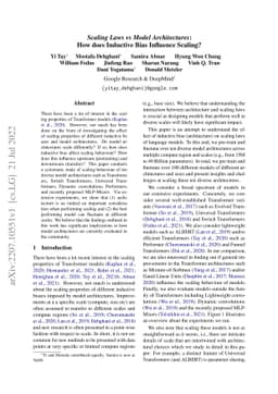 Scaling Laws vs Model Architectures: How does Inductive Bias Influence
  Scaling?